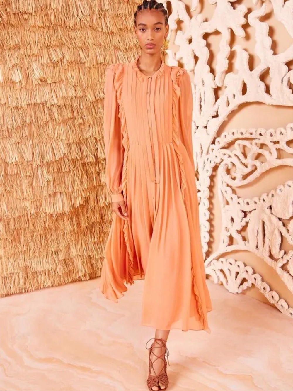 NWT Ulla Johnson 100% silk Brielle Midi Dress in Peony